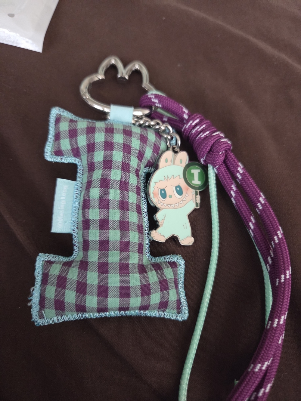 Pin For Love The Monsters Labubu- Teal & Purple Ltr I Keychain